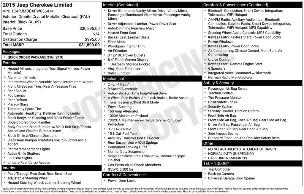 2015 Jeep Cherokee Limited