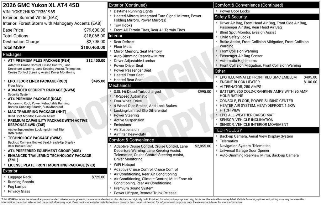 2026 GMC Yukon XL AT4