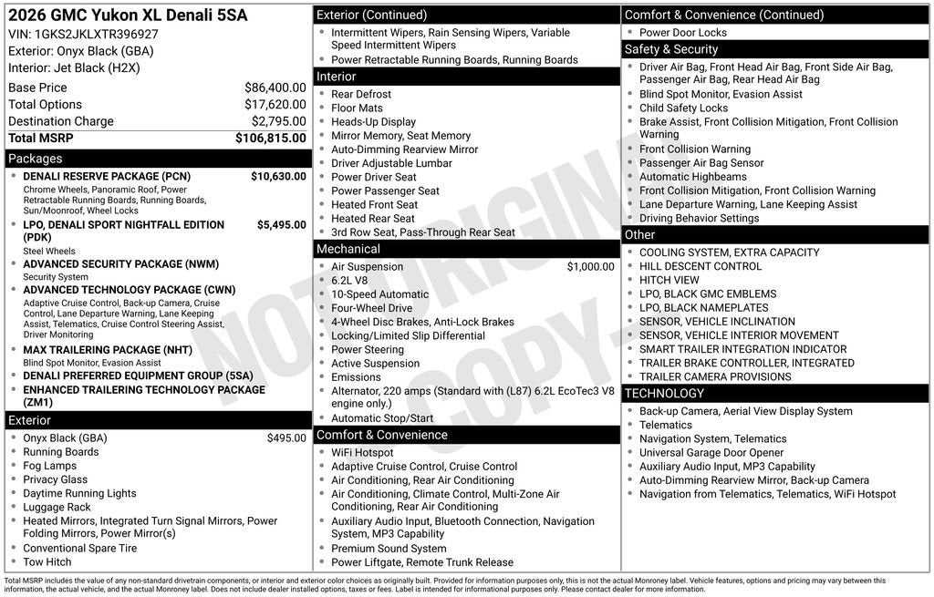 2026 GMC Yukon XL Denali