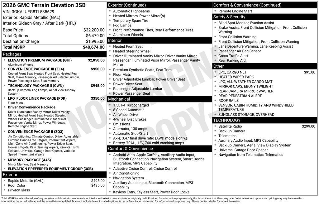 2026 GMC Terrain Elevation