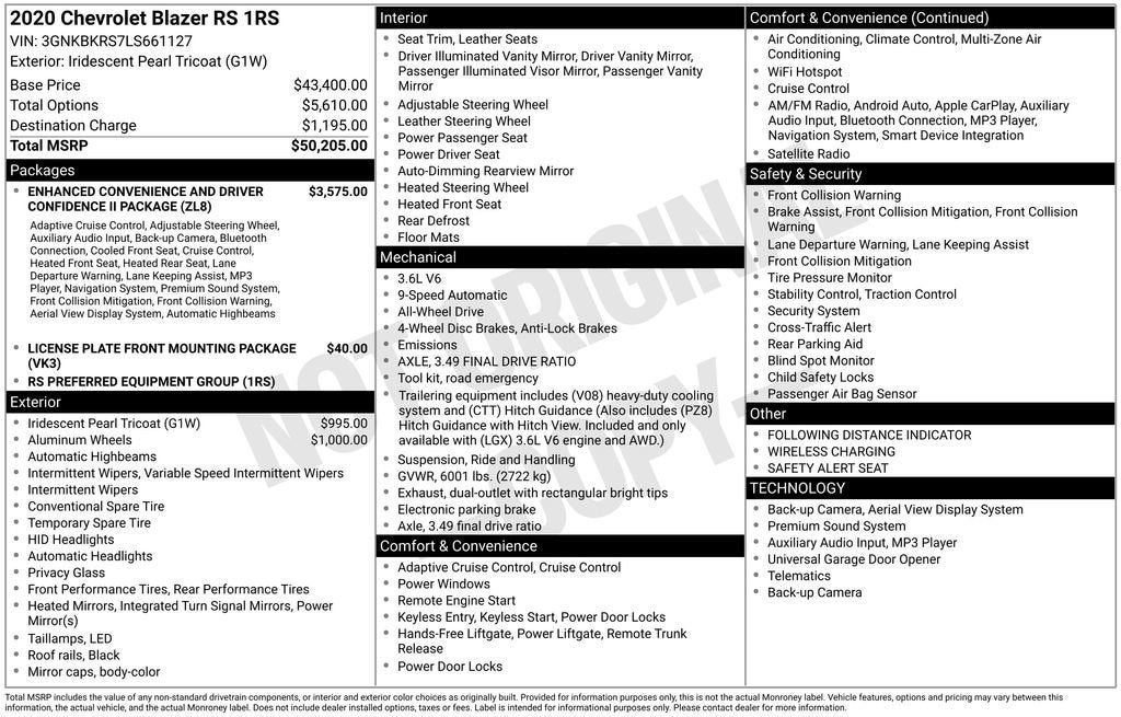 2020 Chevrolet Blazer RS