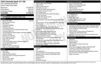 2022 Chevrolet Spark 1LT